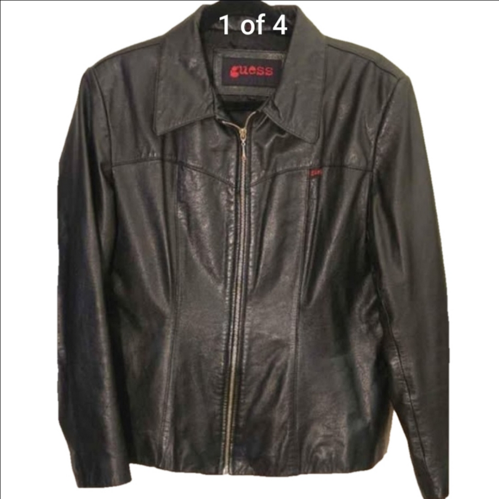 Vintage Guess Leather Jacket Size L